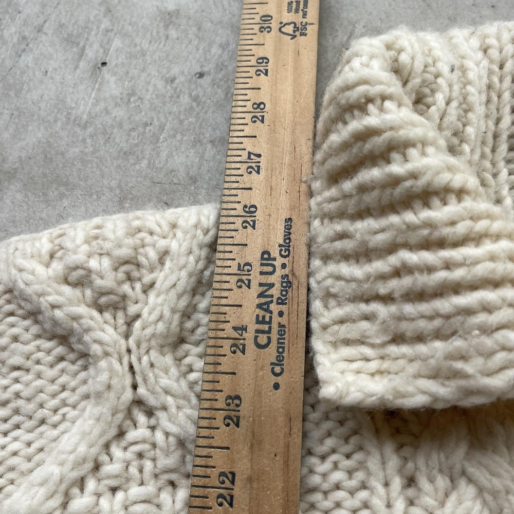 Vintage Andean Hand Knit Wool Zip Sweater Inca Quichua Cable Knit Cardigan M - Picture 5 of 7